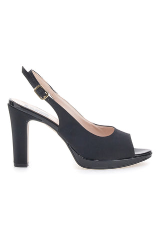 Schwarze Slingback-Pumps in Satin-Optik PICTARELLO LOVE 4477