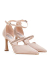 Décolleté Nude Con Strass Tacco 9 cm Made In Italy Pittarello Love 7092