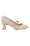 Nudefarbene Mary-Jane-Pumps mit niedrigem Absatz PITTARELLO GLAM 3605