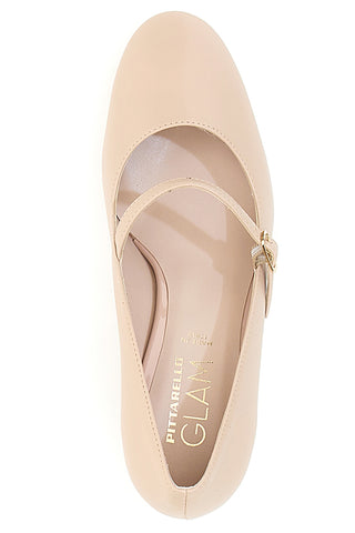 Nudefarbene Mary-Jane-Pumps mit niedrigem Absatz PITTARELLO GLAM 3605