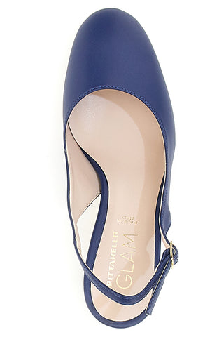 Marineblaue Slingback-Pumps mit niedrigem Absatz PITTARELLO GLAM 3608