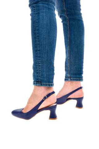 Marineblaue Slingback-Pumps mit niedrigem Absatz PITTARELLO GLAM 3608