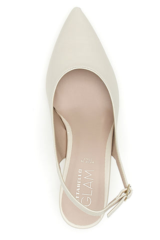 Décolleté Slingback Panna a Punta con Tacco Basso PITTARELLO GLAM 3614