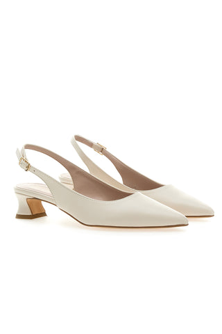Décolleté Slingback Panna a Punta con Tacco Basso PITTARELLO GLAM 3614