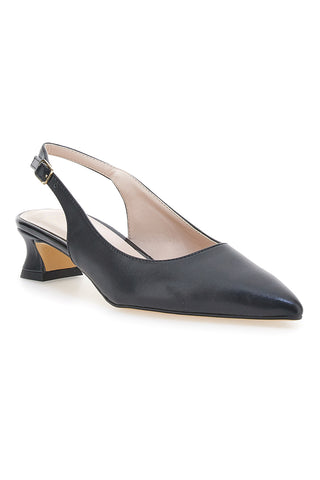 Décolleté Slingback Nere a Punta con Tacco Basso PITTARELLO GLAM 3614