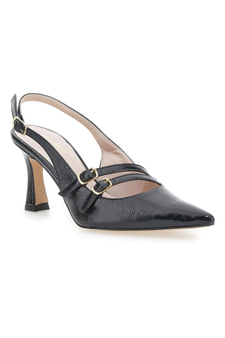 Décolleté Slingback Nere a Punta Effetto Vernice PITTARELLO GLAM 3591