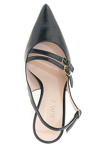 Décolleté Slingback Nere a Punta Effetto Vernice PITTARELLO GLAM 3591