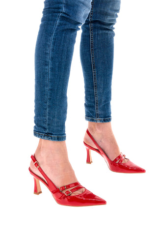 Décolleté Slingback Rosse a Punta Effetto Vernice PITTARELLO GLAM 3591