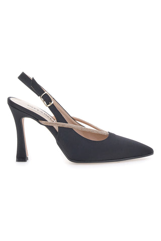 Décolleté Nere Slingback con Strass PITTARELLO 100