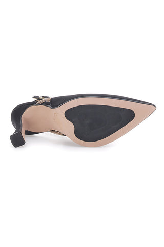 Schwarze Slingback Pumps mit Strass PITTARELLO 100