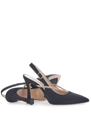 Schwarze Slingback Pumps mit Strass PITTARELLO 100
