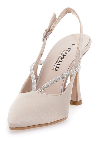 Décolleté Beige Slingback con Strass PITTARELLO 100