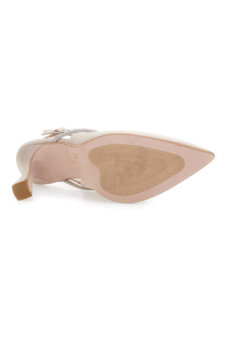 Décolleté Beige Slingback con Strass PITTARELLO 100
