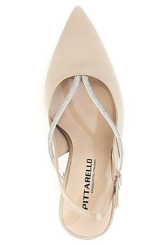 Décolleté Beige Slingback con Strass PITTARELLO 100