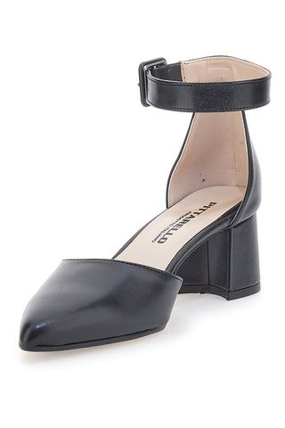 Schwarze Pumps mit Riemchen und Absatz PITTARELLO 8017