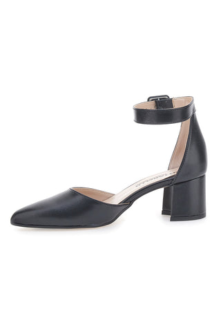 Schwarze Pumps mit Riemchen und Absatz PITTARELLO 8017