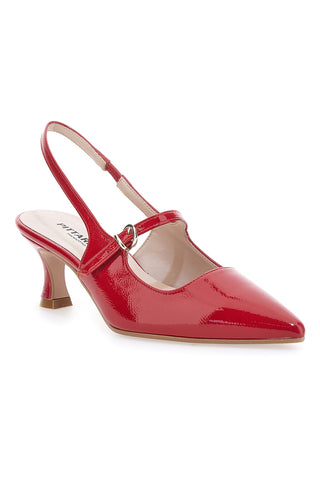 Décolleté Slingback Rosse a Punta Effetto Vernice PITTARELLO P507