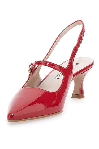 Décolleté Slingback Rosse a Punta Effetto Vernice PITTARELLO P507
