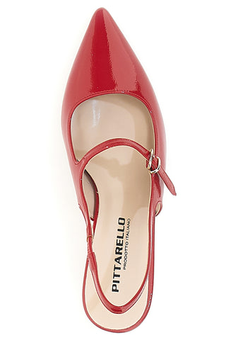 Décolleté Slingback Rosse a Punta Effetto Vernice PITTARELLO P507