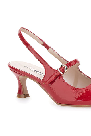 Décolleté Slingback Rosse a Punta Effetto Vernice PITTARELLO P507