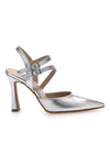 Silberne High Heel Pumps mit Fesselriemchen PITTARELLO 155