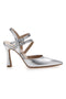 Silberne High Heel Pumps mit Fesselriemchen PITTARELLO 155