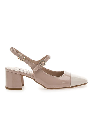 Décolleté Slingback Nude con Tacco a Blocco e Punta Squadrata PITTARELLO C508