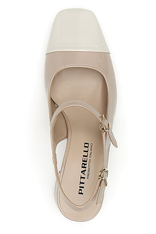 Décolleté Slingback Nude con Tacco a Blocco e Punta Squadrata PITTARELLO C508