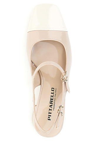 Décolleté Slingback Nude con Tacco a Blocco e Punta Squadrata PITTARELLO C508