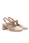 Décolleté Slingback Nude con Tacco a Blocco e Punta Squadrata PITTARELLO C508