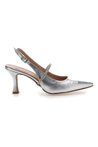 Silberne Slingback-Pumps Made in Italy PITTARELLO Couture 8309