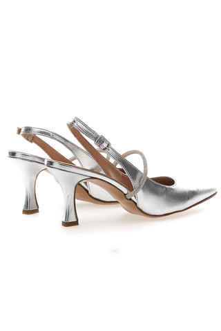 Silberne Slingback-Pumps Made in Italy PITTARELLO Couture 8309