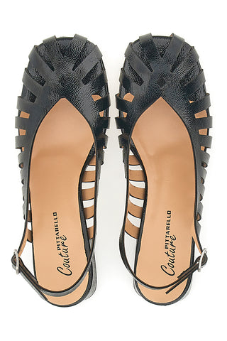 Décolleté Slingback Nere Con Tacco Basso e Punta Chiusa PITTARELLO COUTURE 3906