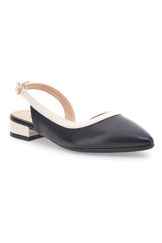 Pittarello Couture 6011 Schwarze und beige Slingback-Ballerinas