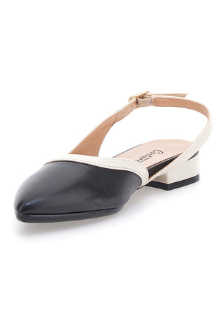 Pittarello Couture 6011 Schwarze und beige Slingback-Ballerinas