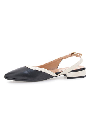 Pittarello Couture 6011 Schwarze und beige Slingback-Ballerinas