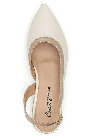 Butter- und Nude-Slingback-Ballerinas Pittarello Couture 6011