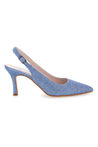 Hellblaue Slingback Pumps mit Glitzer PITTARELLO CLASS 5171