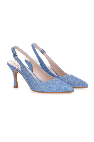 Décolleté Slingback Celesti con Brillantini  PITTARELLO CLASS 5171