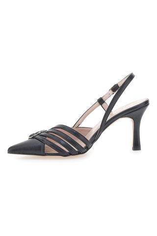 Schwarze Pumps mit Riemchen und Absatz PITTARELLO GLAM 3824 made in Italy