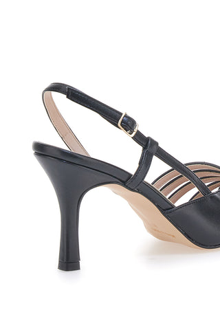 Schwarze Pumps mit Riemchen und Absatz PITTARELLO GLAM 3824 made in Italy