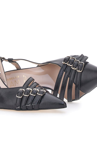 Décolleté Nere Con Cinturino e Tacco PITTARELLO GLAM 3824 Made in Italy