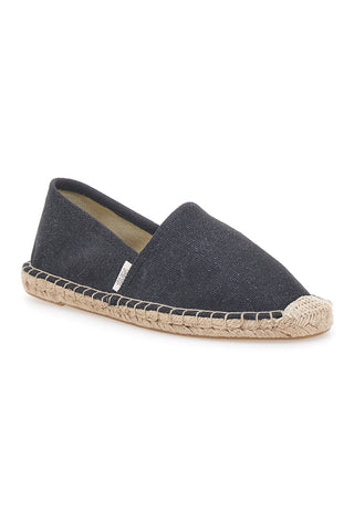 Espadrillas nere in tessuto con suola con ricamo in corda PITTARELLO SUN SGMS2520