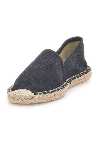 Espadrillas nere in tessuto con suola con ricamo in corda PITTARELLO SUN SGMS2520