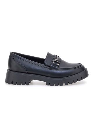 Talemi 6Y218518 schwarze Loafer mit Klemm- und Profilsohle