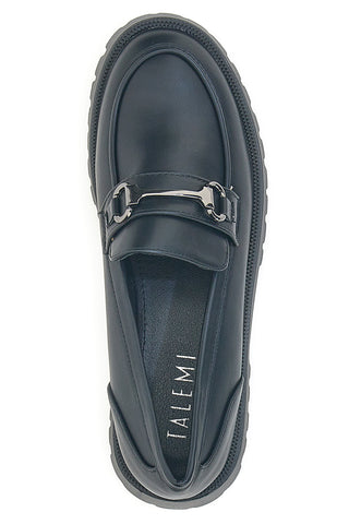 Mocassini neri con morsetto e suola carrarmato Talemi 6Y218518