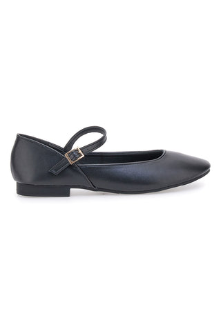Ballerine nere opache con cinturino The First IDEA01