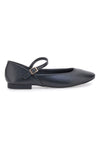 The First IDEA01 Mattschwarze Ballerinas mit Riemen