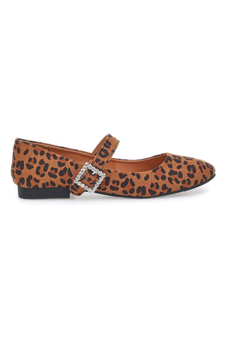 Ballerine animalier con cinturino gioiello The First IDEA2285