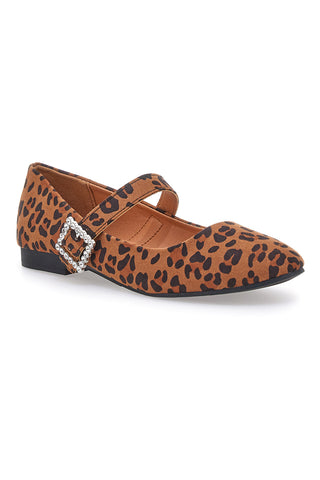 Ballerine animalier con cinturino gioiello The First IDEA2285